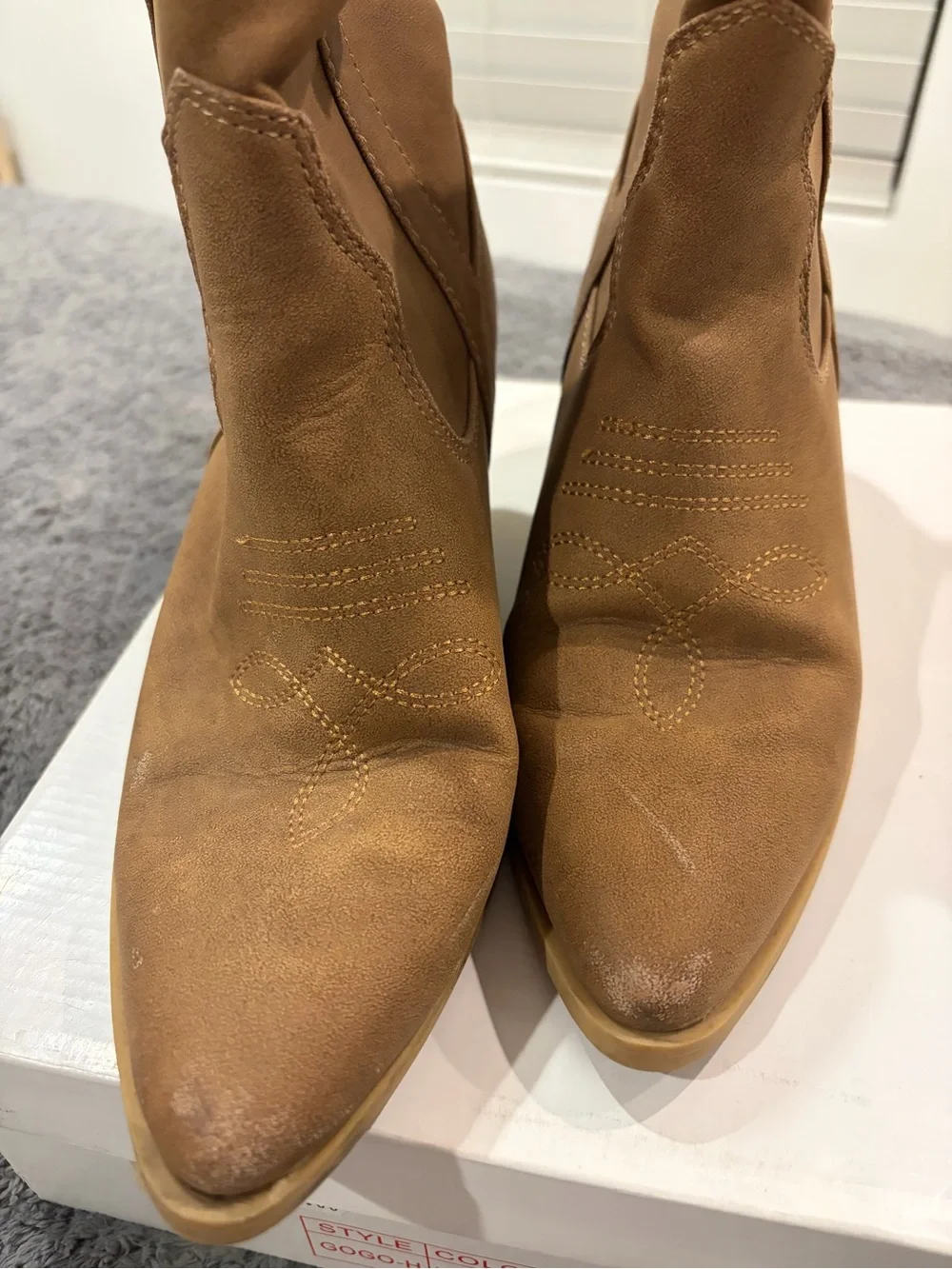 Rachel Zoe Tan Suede Western Ankle Booties